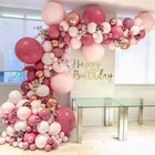 Wedding Rose And Pink Balloon Arch Garland Kit For Wedding Birthday Party Decoration