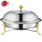 Restaurant Hotel Supplies golden& silver crown fast food chafing dish with burner keep food warm seafood plates DONGZHAOWEI