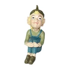 Fairy Garden Resin Craft Elf Figurine with Top Hat Decoration Mini Garden Decor