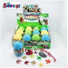 Set New Arrival 12PCS Mini PVC Sea/Farm Animal/Dinosaur Figure With Big Plastic Mystery Egg Toys Set