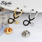 Medical physicians internists nurses pink enameled metal stethoscope custom enamel lapel pin