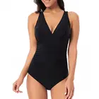Sexy Deep V Neck Cross Back Halter Swimwear One Piece Bikini Bathing Swimsuit For Female Women
