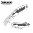 2020 Hot Sale Paper Cutter Knife, Carton Steel Folding Utility Knife,Safety Box Cutter Knife with 5 extra blades