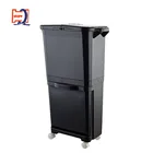 QiangHong Factory Directly Wholesale garbage outdoor black pop up plastic trash can abs