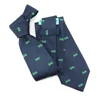 Originality Chinese Factory Necktie 100% Silk Woven Tie Allover Radio Self Tipping Ties Navy Blue Pattern Neckties