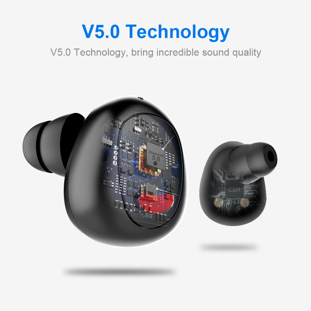 New Bee NB-T01 Wireless V5.0 TWS Earphone with Charging Case - ANKUX.COM