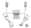 Twin Extension Cord Power Strip Flat Head Wall Hugger Outlet plug 6 Polarized Outlets