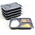 Leak Proof Disposable 3 Compartment Plastic Food Container