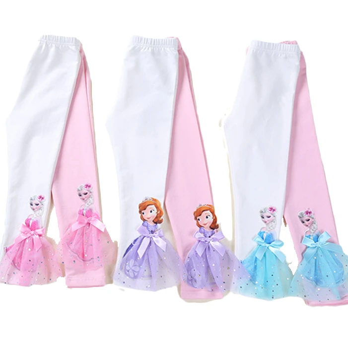 تونك اللباس 3D الأميرة دمى الفتيات الوردي الجوارب السراويل القطن الاطفال الكرتون طماق