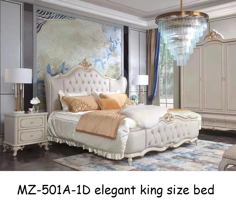 Solid Wood Carving Light Grey White Color King Size Bed Designs Bedroom Furniture Sets Buy Latest King Size Bed Designs Hand Carved Headboard