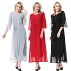 Middle East Women Muslim Arabic Abaya Baju Kurung Black Abaya with Short Sleeves