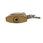 Key Brass Padlock 75mm Brass Color Imitated Painting Pujiang Shop Door Iron Padlock With Cross Key