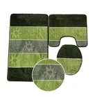 3 PCS Fashion Non-Slip Rug The Toilet Floor Mat Bathroom Mat Set
