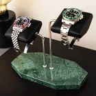 Watch Watches Newest Marble Base Pearl Verde Watch Stand For 2 Watches