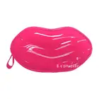 Shiny PU Beauty Travel Pink Patent Zippered Wholesale Lip Shaped Makeup Cosmetic Bag