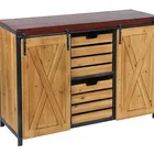 vintage sliding door storage cabinet with drawers