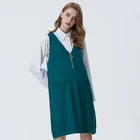 2019 Lasted Wholesale Design Long Pullover Sweater Colored Solid With Zipper Sweater Dress