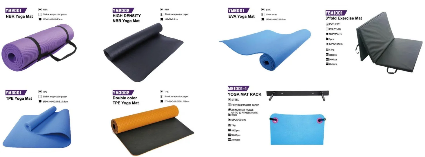 Soem-TPE-Yoga Mat Recyclable Eco Friendly 4mm 6mm 8mm 10mm 183cm 6