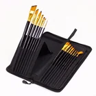 OEM 15pcs Promotional Nylon Hair oil Artist Paint Brush Set