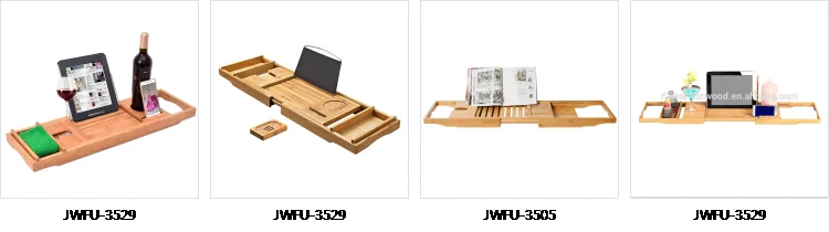 Wholesale adjustable bathroom bamboo bath bathtub  caddy tray  with extending sides