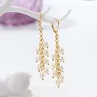 2020 custom jewelry 18K gold and silver plated fresh water pear dangling earrings