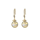 YMearring-394 XUPING Crystal from Swarovski 14k yellow gold color round shaped pendant hook earrings for women