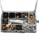metal snap button for the clothes and bags brass material cap 1.5 CM 3 colors with tools hidden snap button with storage box