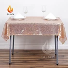 90''*90''Customized Sequin Square Decorative Banquet Hotel Table Cloth