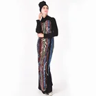 Abaya Dubai Wedding New Muslim Women Robe Dresses Long Skirt Colorful Sequined Lace Dress