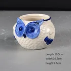 Succulent Pot Plant Ceramic Pot Blue Owl Round Succulent Plant Ceramic Flower Pot