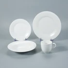 Modern european style white ceramic porcelain dinner plates sets dinnerware for wedding