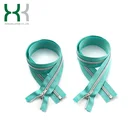 Zipper Nylon Zippers Manufacture Green Open End Cheap Durable Auto Lock Garment Nylon Silver Teeth Finished Zipper