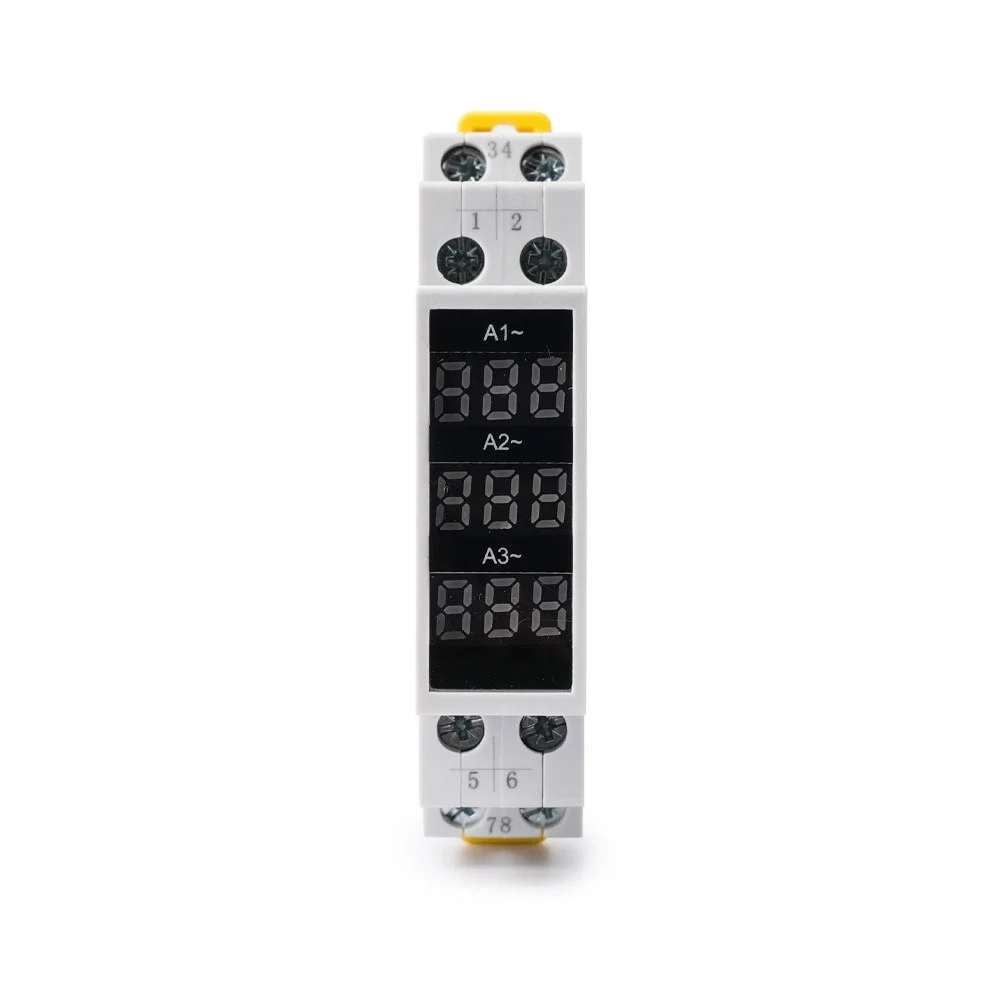 Din Rail Mount Three Phase Ampere Meter Ac 80 500v 100a Mini Modular