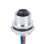 IEC 61076-2-101 M12 male connector 3 pin A Coding Panel mount connector front mounting pre-assembled cable connector