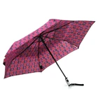 three folding windproof waterproof double layer foldable handle auto open close umbrella