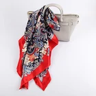 Glossy Digital Printing Hijab Silk Scarf Silk Satin Square Scarf for Women