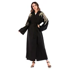 Zakiyyah 1676 latest design Nida material embroidery open muslim abaya wholesale in China