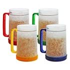 Double Wall Gel Frosty Freezer Ice Mugs Clear 16oz freezer mug for beer
