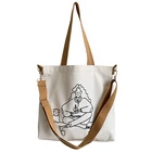 Ins slanting canvas bag lady Japanese lazy wind Sesame Street cartoon Handbag Shoulder canvas bag