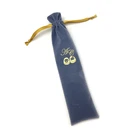 High End Soft Navy Blue Drawstring Jewelry Velvet Pouch