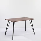 Bazhou Factory hot sale cheap price home furniture rectangular modern MDF dining table with metal legs