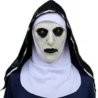 Cosplay Halloween Mask Valak The Nun Mask with Hood for Scary Horror Cool Adult Latex Face Mask Costume Prop New Version