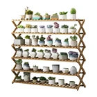 Folding 4 Tiers Potted Plants display racks Flower Garden Organizer Flower Storage Stand Shelf Rack