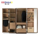 Model design wooden hotel open wardrobe closet clothes cabinet