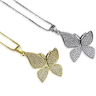 YTSBTXXDZ-402 custom retro gold copper plated Butterfly necklace pendant for women jewelry making