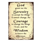 God Serenity Courage Wisdom Decoration Retro Tin Metal Plate For Wall Cafe Bar Pub Hotel Garage Movie Plaque Music Bus