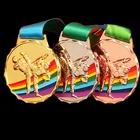 Customized High Grade Creative Paint Round Martial Arts Honor Metal Medal With Ribbon