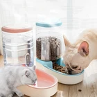 Combination storage bucket feeding water bowl pet automatic feeder plastic bowl