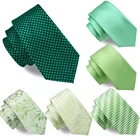 Ready Made Mens Silk Ties Green Plain Necktie and Pocket Square