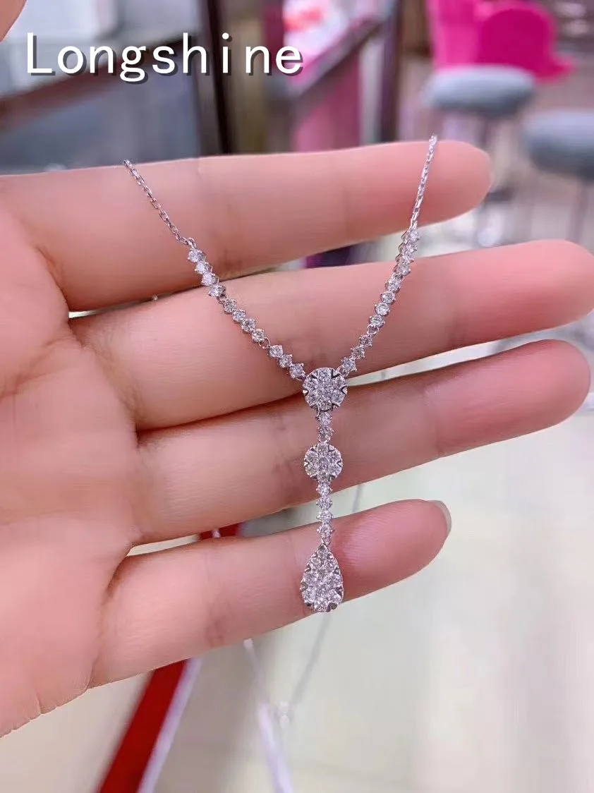 Fashion Design Necklace With Shining Diamond Jewelry 18K Gold Charming Necklace For Women